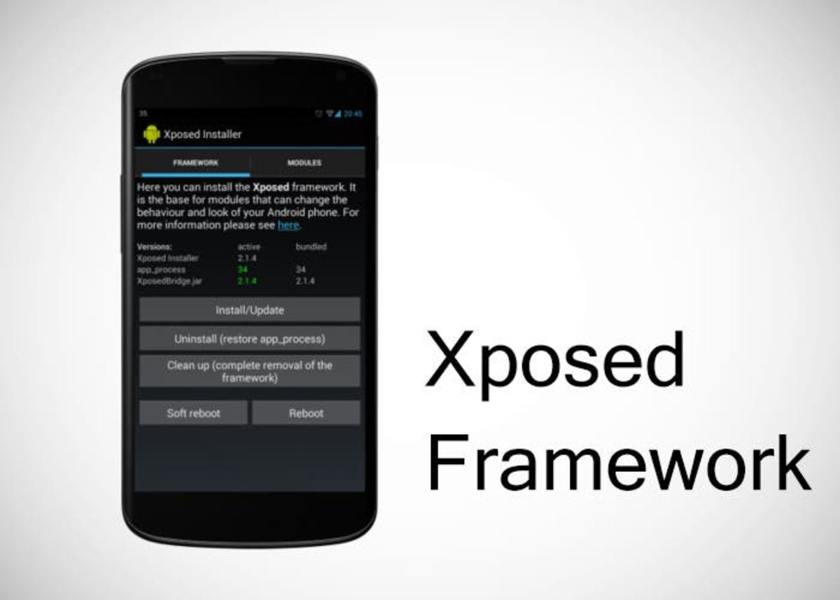 Captura de pantalla de Xposed Framework en el Nexus 4