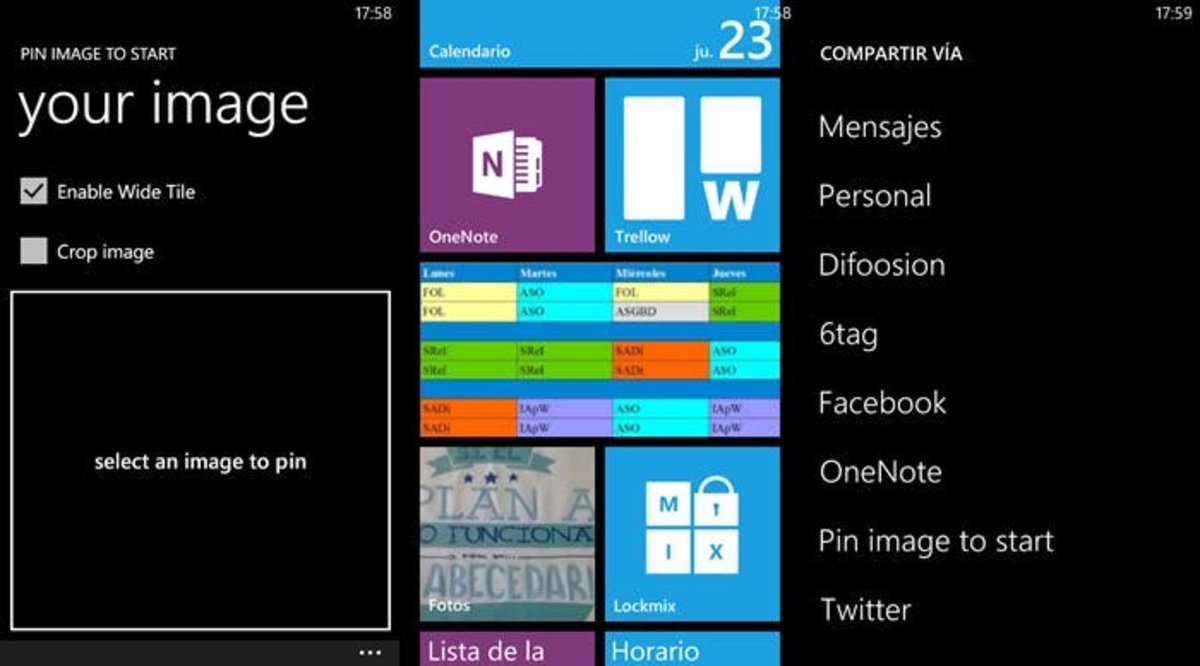 Capturas de la aplicación Pin image to start para Windows Phone