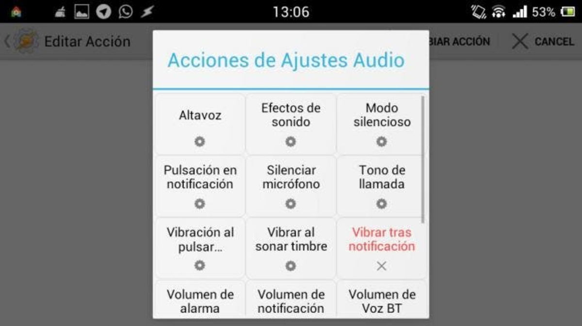 Selector de volumen multimedia en Tasker