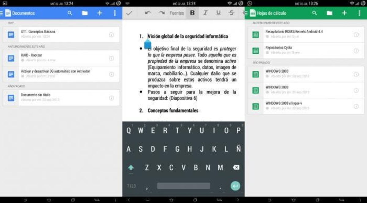Google Docs y Sheets