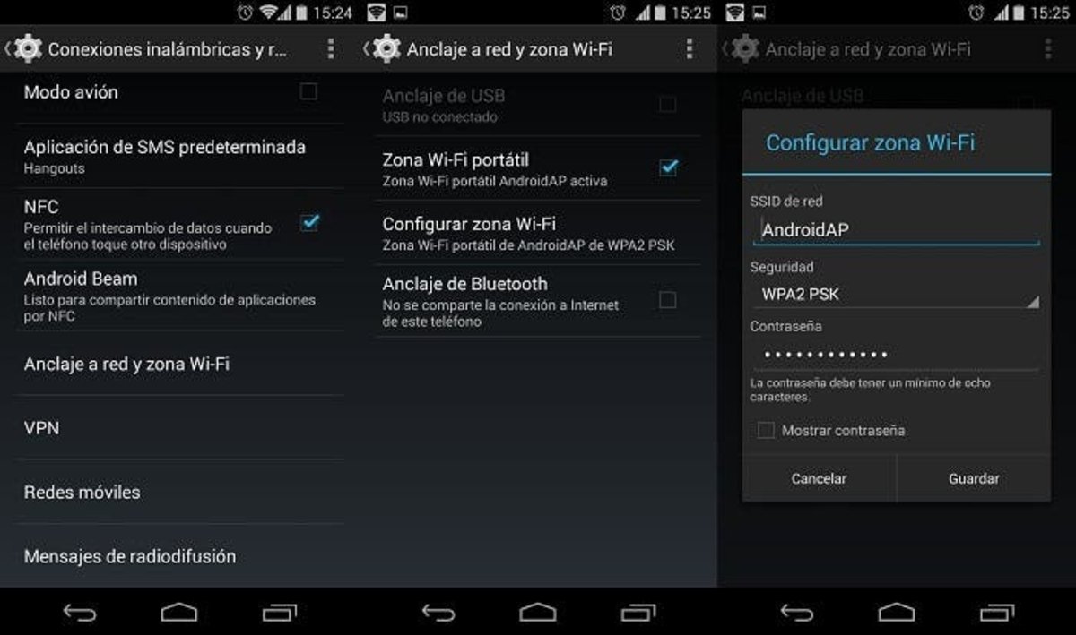 Convertir Android en zona Wi-Fi