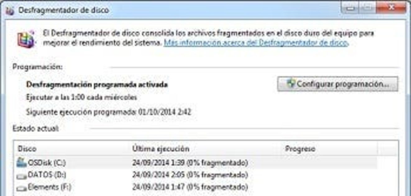 Desgragmentador Windows