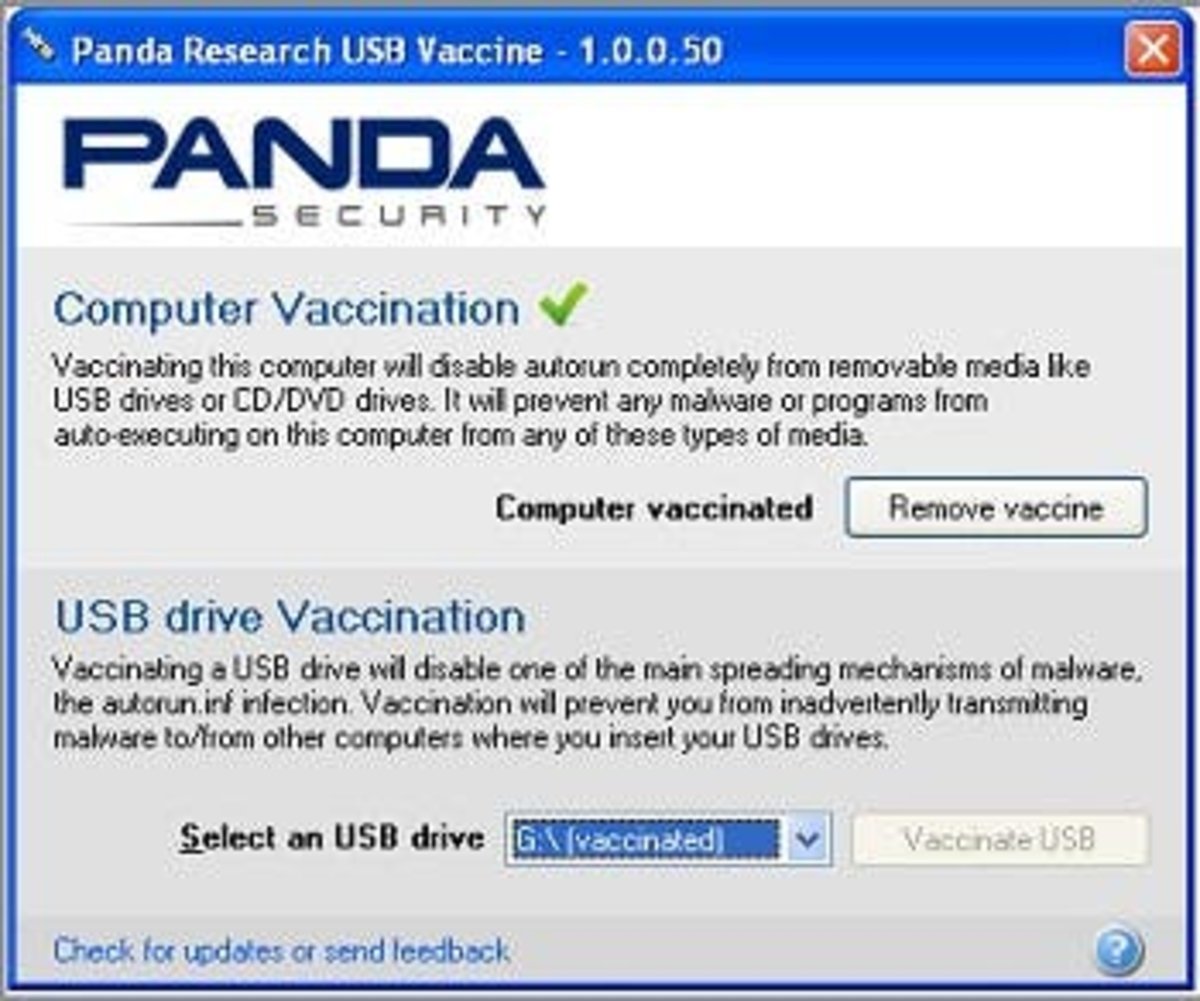 Panda USB Vacuna