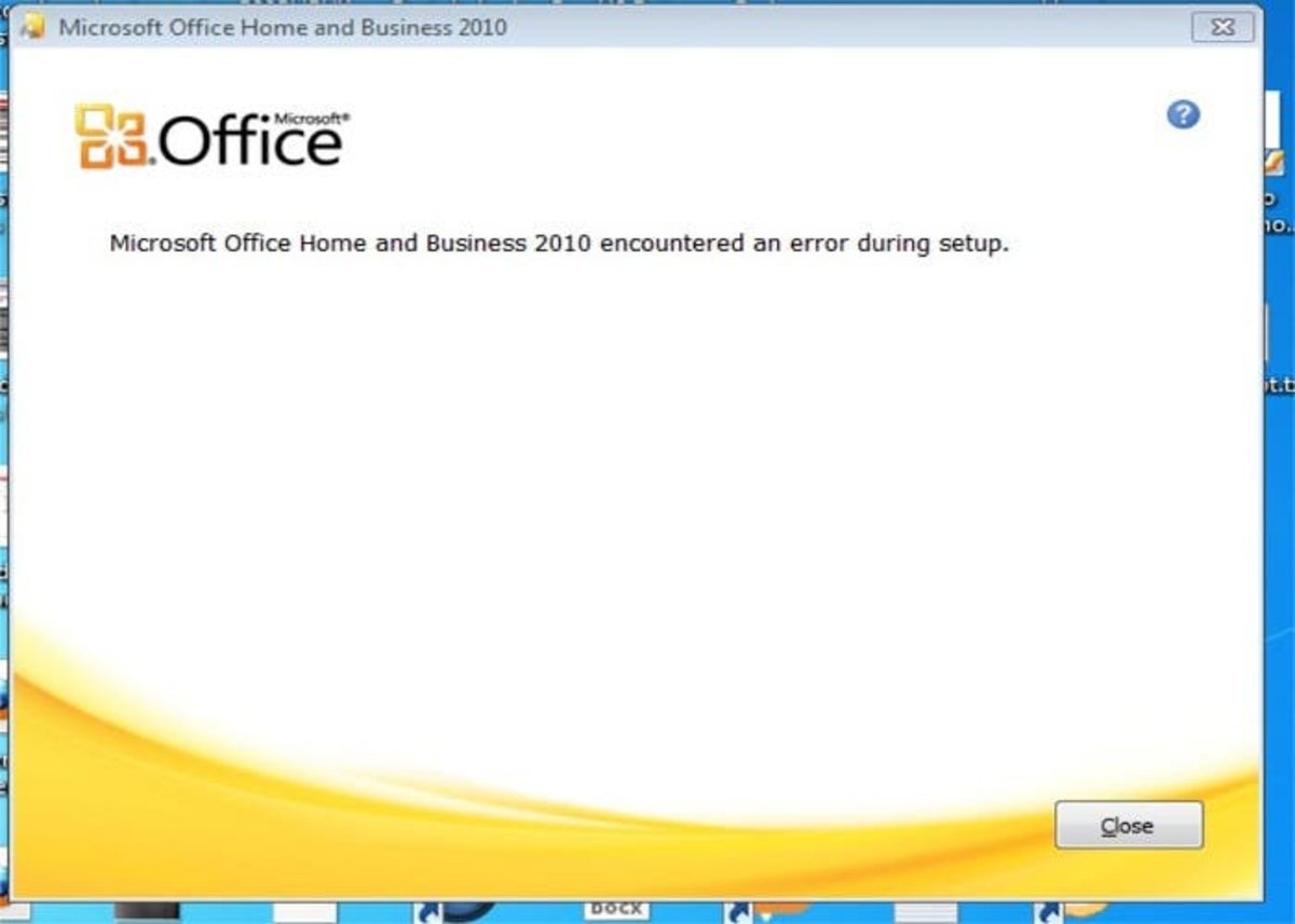 ms office home and business install problem