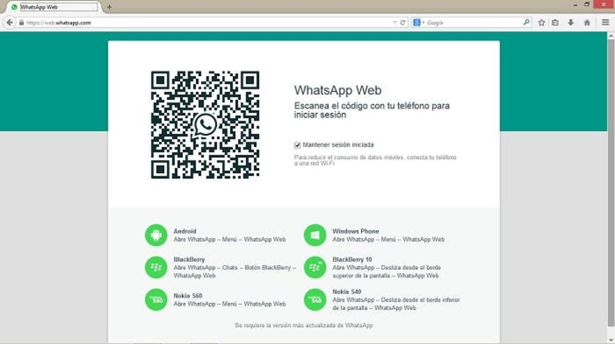 WhatsApp en Mozilla Firefox