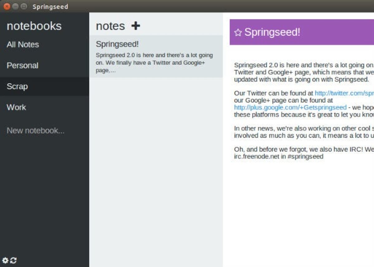 Springseed Markdown Ubuntu