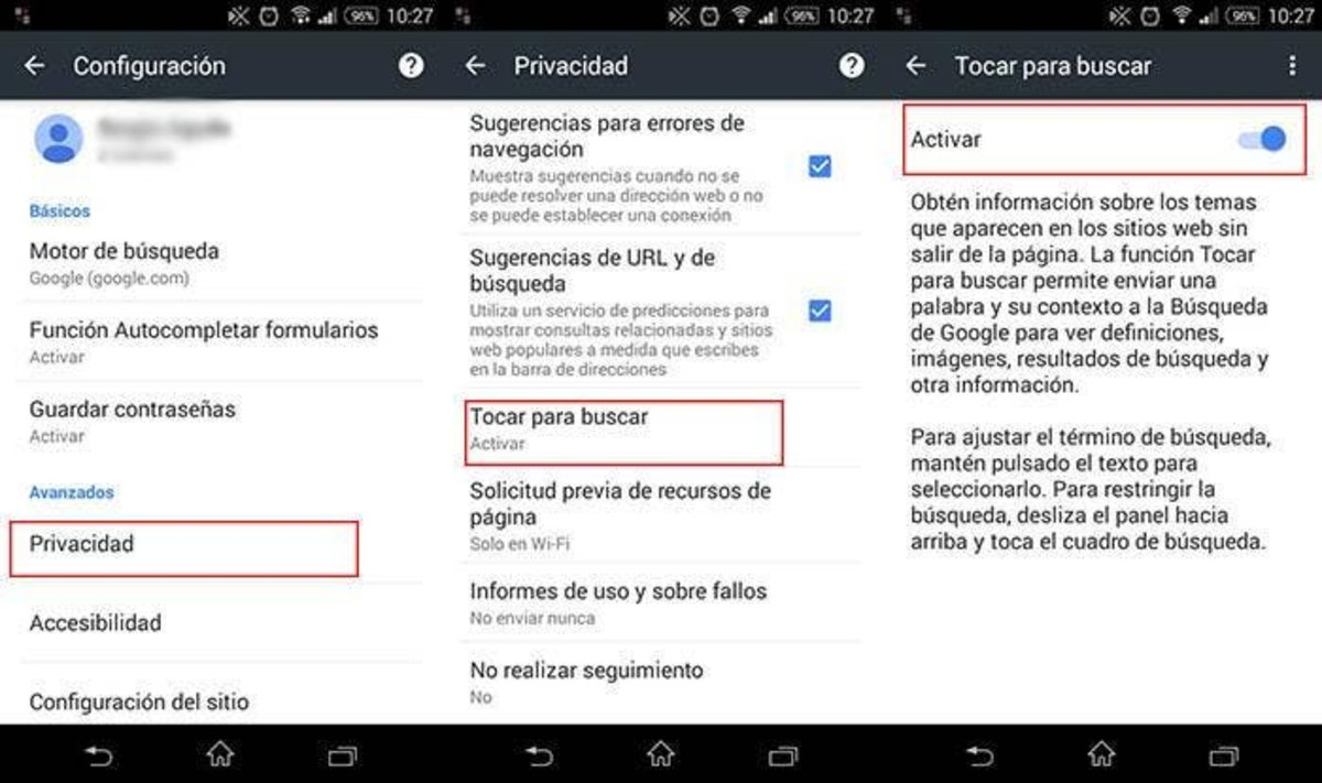 desactivar tocar para buscar paso 2