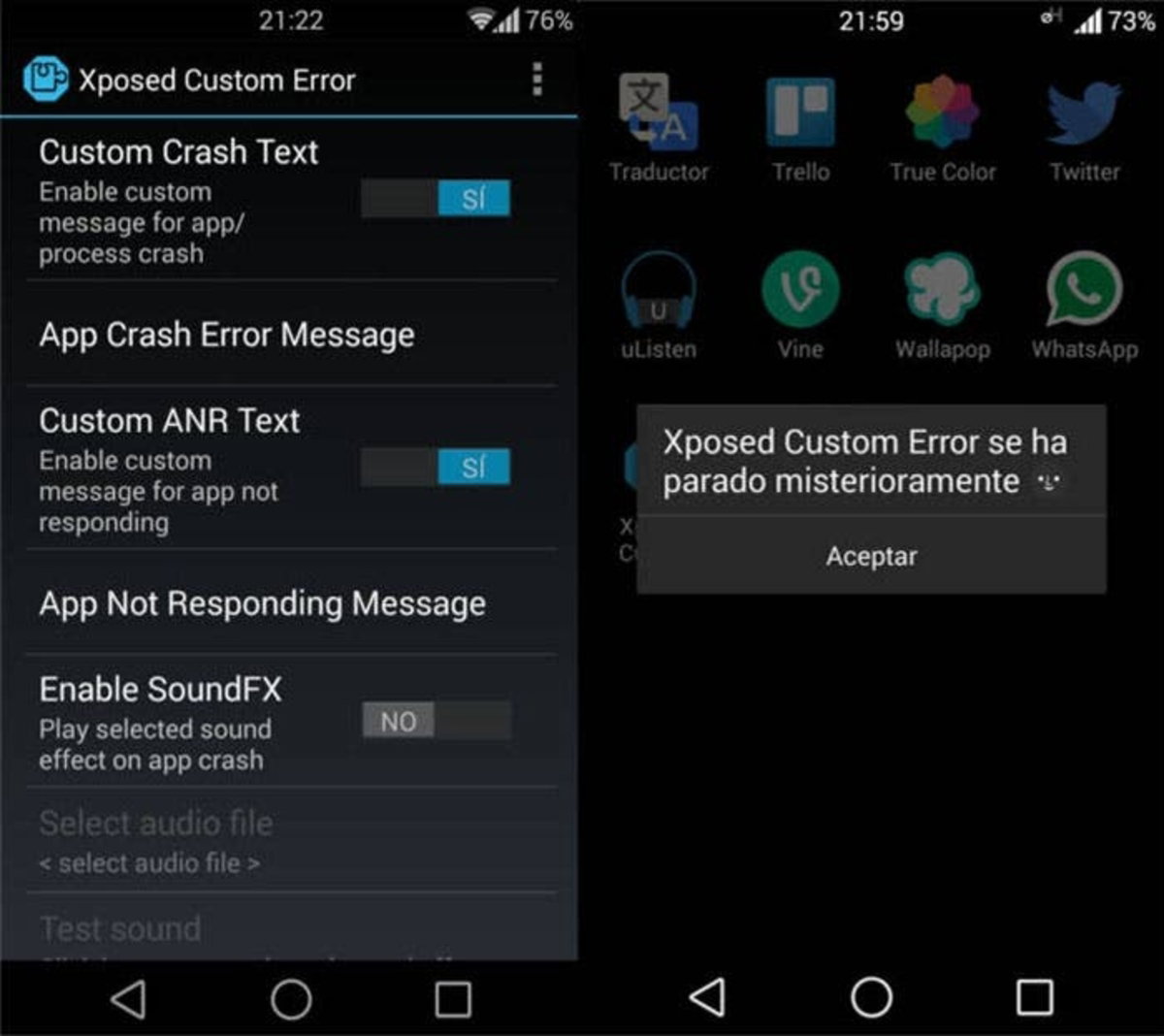 xposed custom error