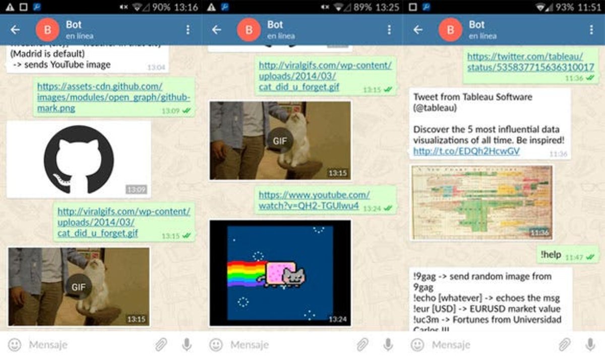 bot telegram yagobot capturas de pantalla