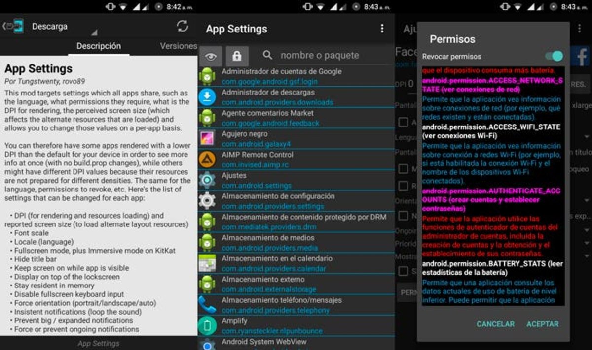 App Settings Xposed Android Capturas