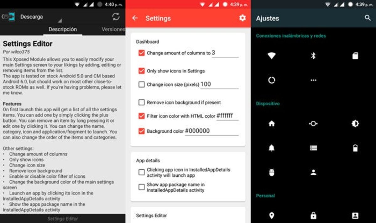 Settings Editor Xposed Android Capturas