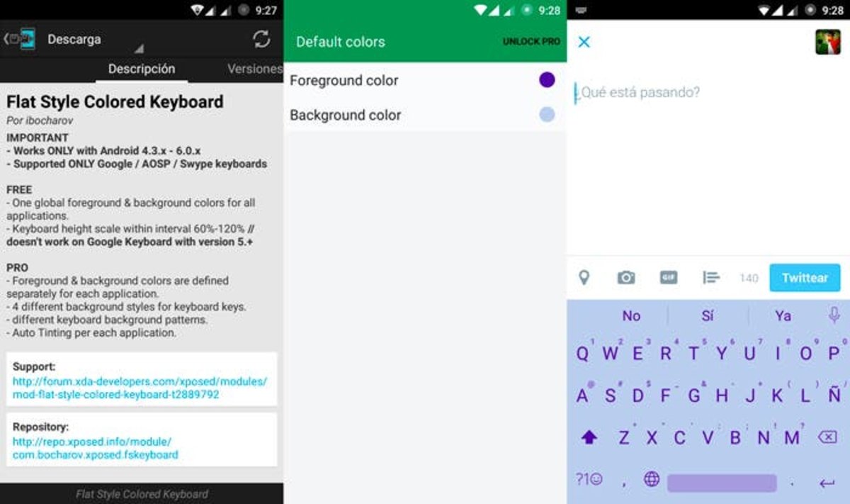 Flat Style Keyboard Xposed Android Capturas