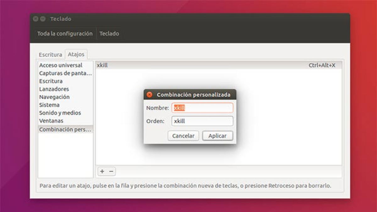 xkill atajo ubuntu