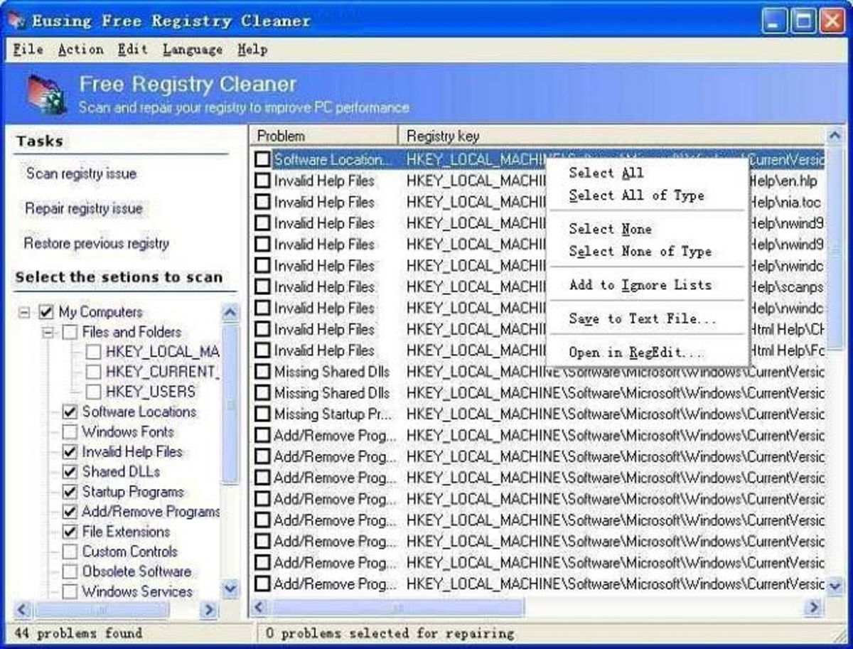 Free Registry Cleaner