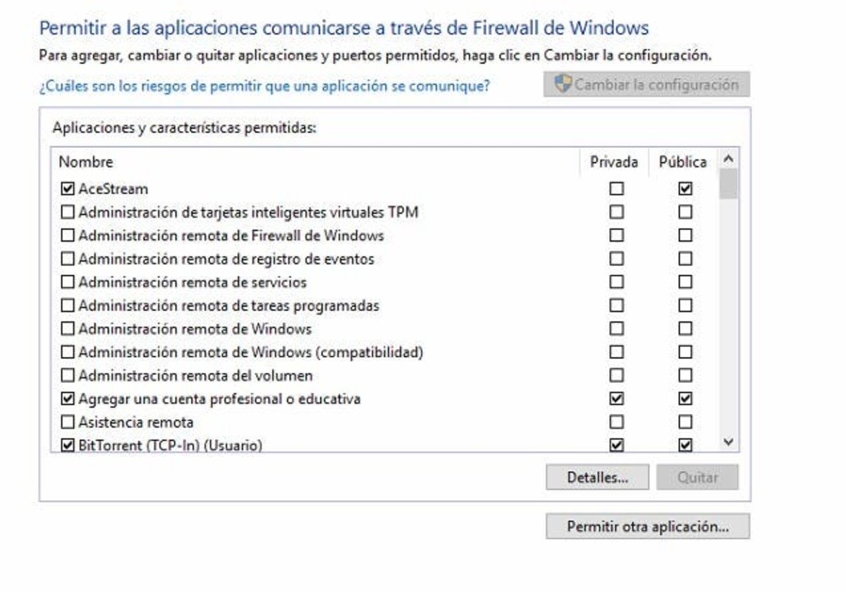 Excepciones Firewall Windows