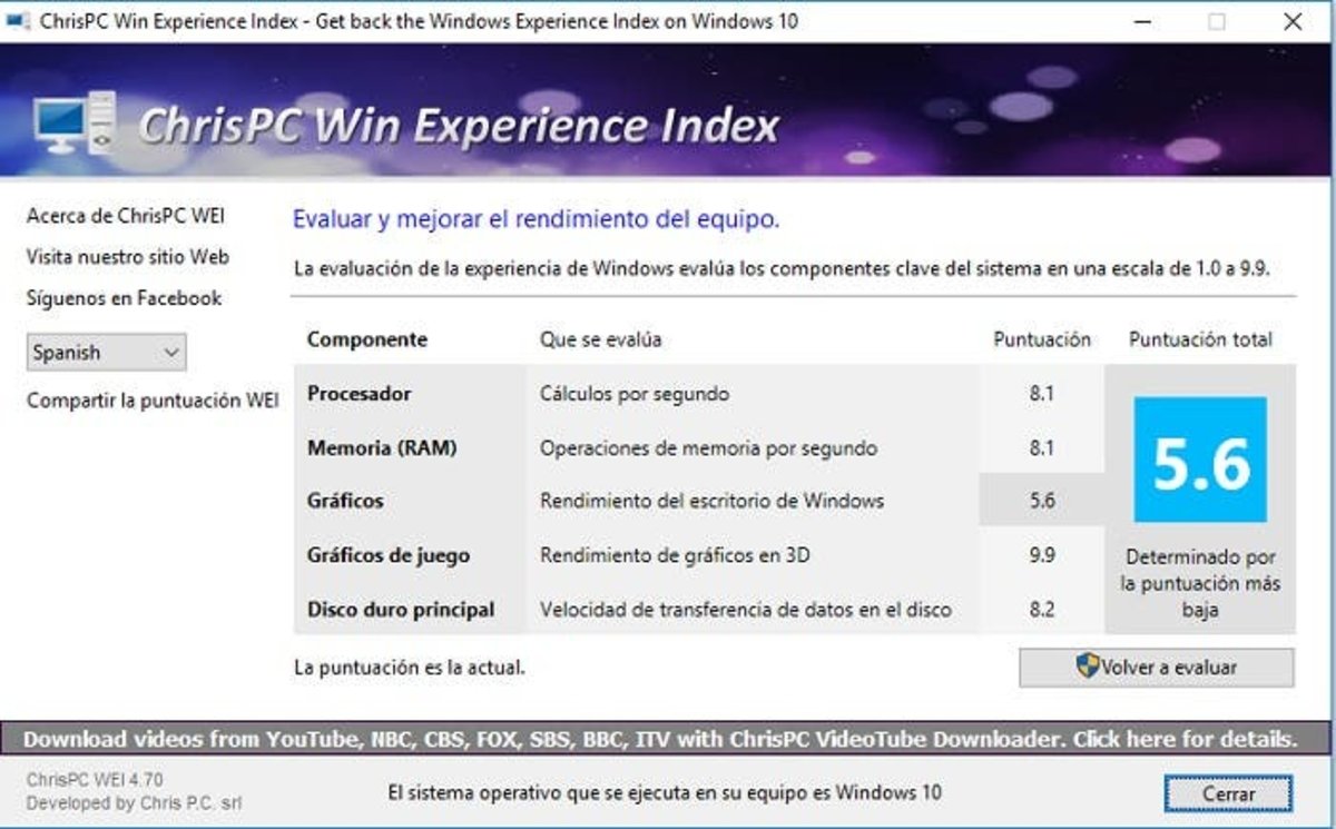 free ChrisPC Win Experience Index 7.22.06 for iphone instal