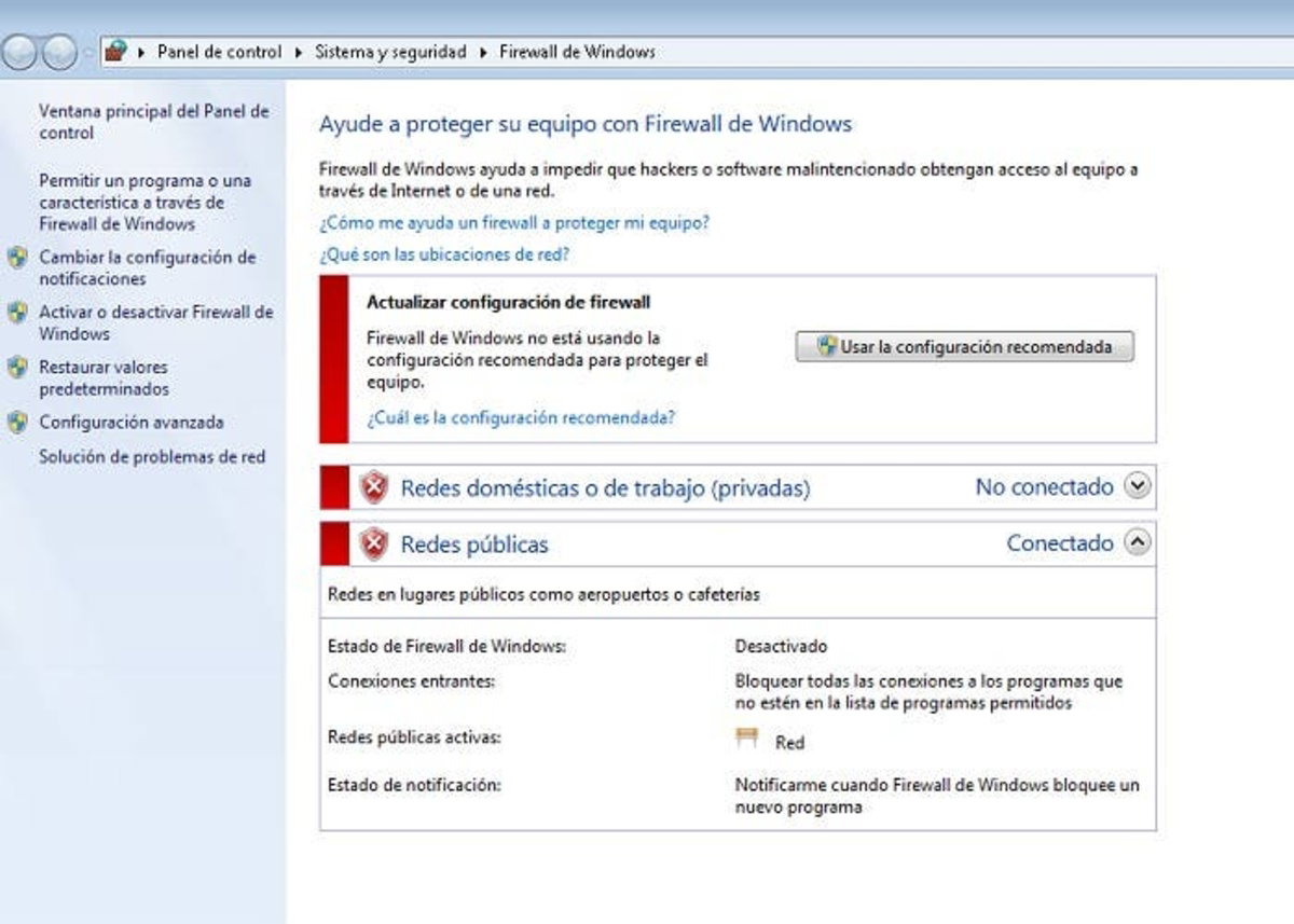 Configura excepciones en el firewall de Windows 10