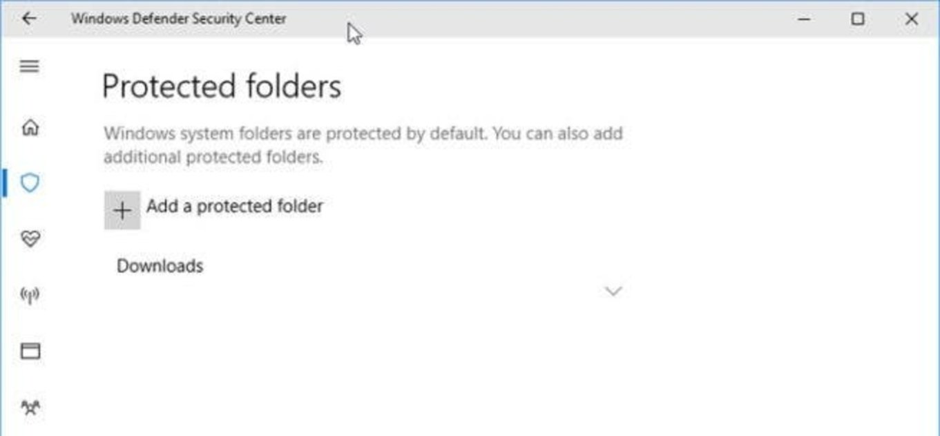 W10 Protected Folders