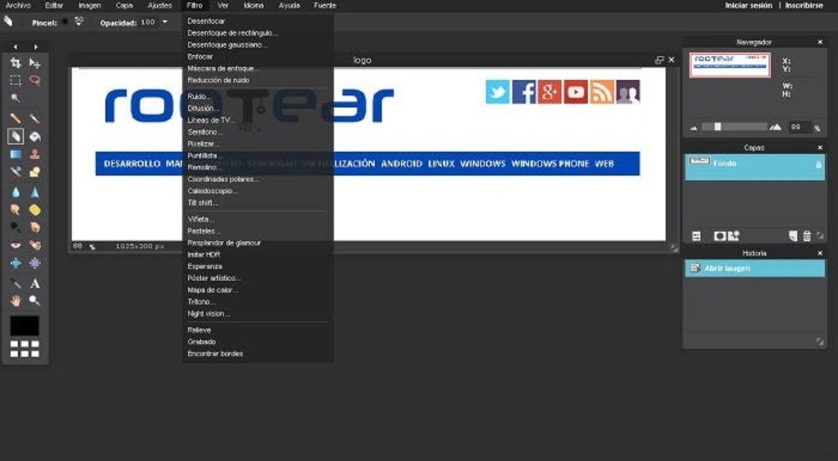 como usar pixlr editor online en teclado de windows