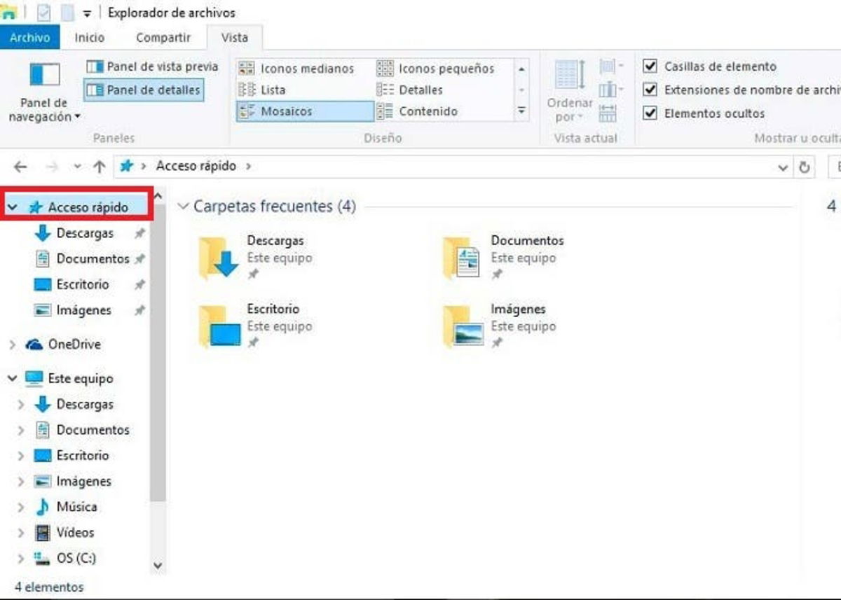 Acceso Rapido Windows 10