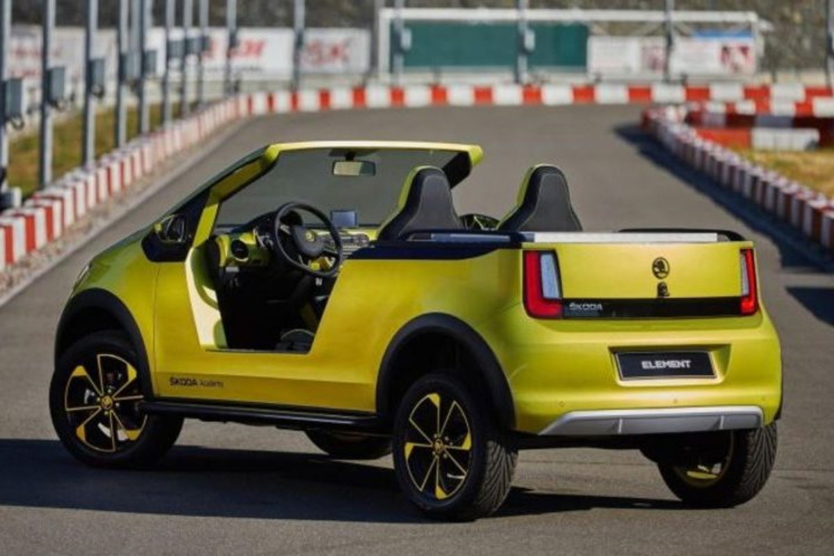 Este futurista buggy eléctrico de Škoda posee su propio panel solar en el maletero