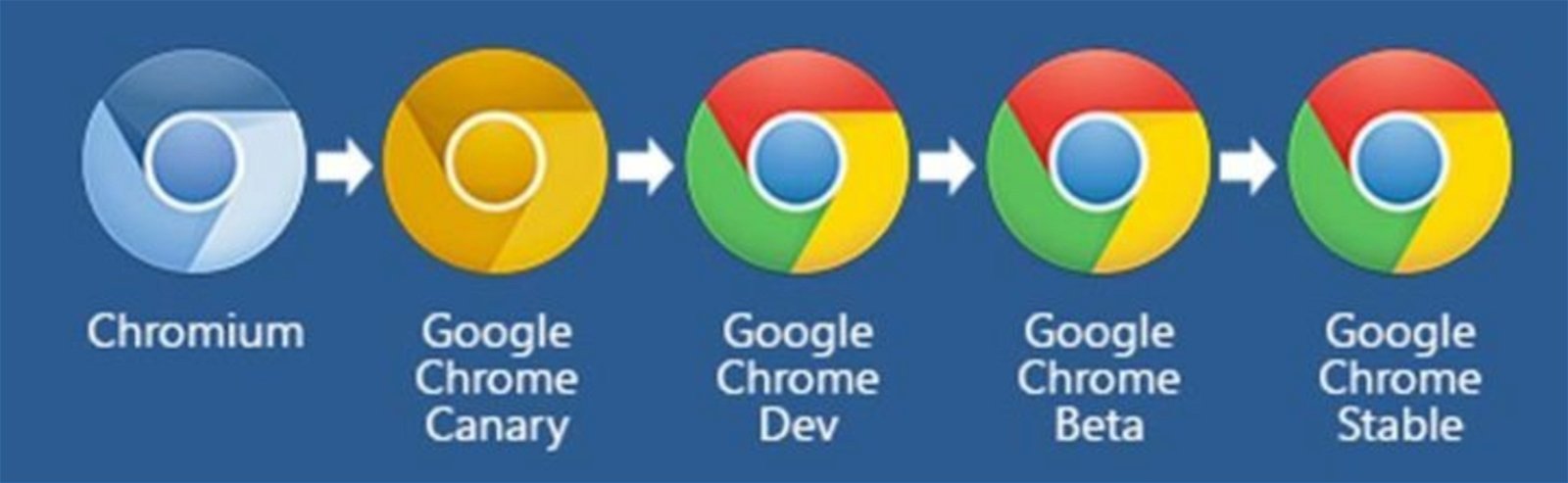 Hay 5 versiones de Google Chrome distintas, y estas son las diferencias