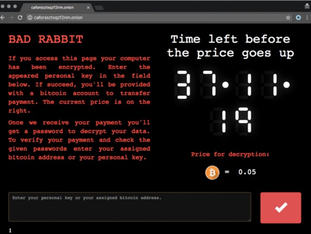 Bad Rabbit es el nuevo ransomware que se propaga por Europa
