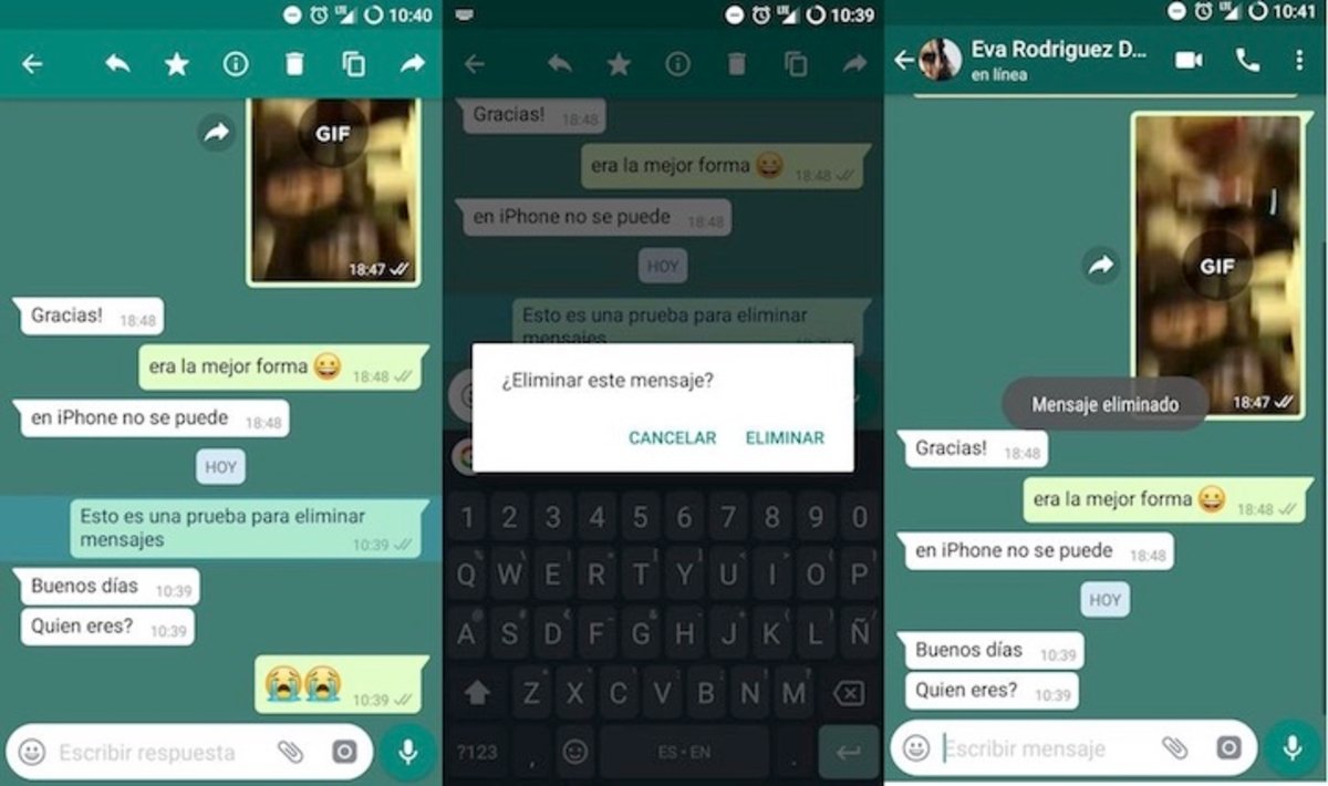 Eliminar mensajes para todos: así es la nueva función de WhatsApp