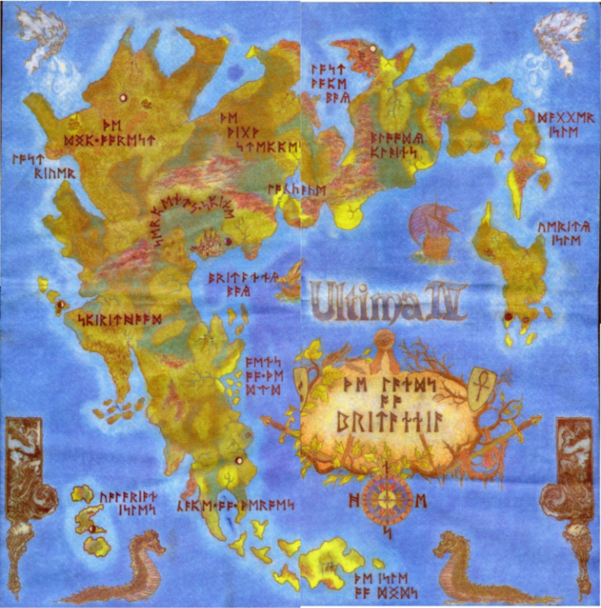 Postrera Map El mejor RPG de los 80s, Ultima IV: Quest of the Avatar