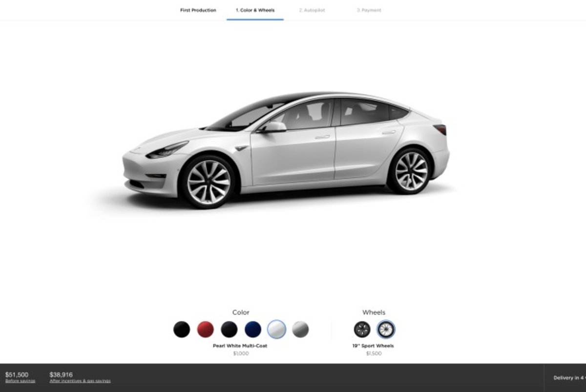 Tesla avanza en la producción del Model 3, ya está listo su configurador