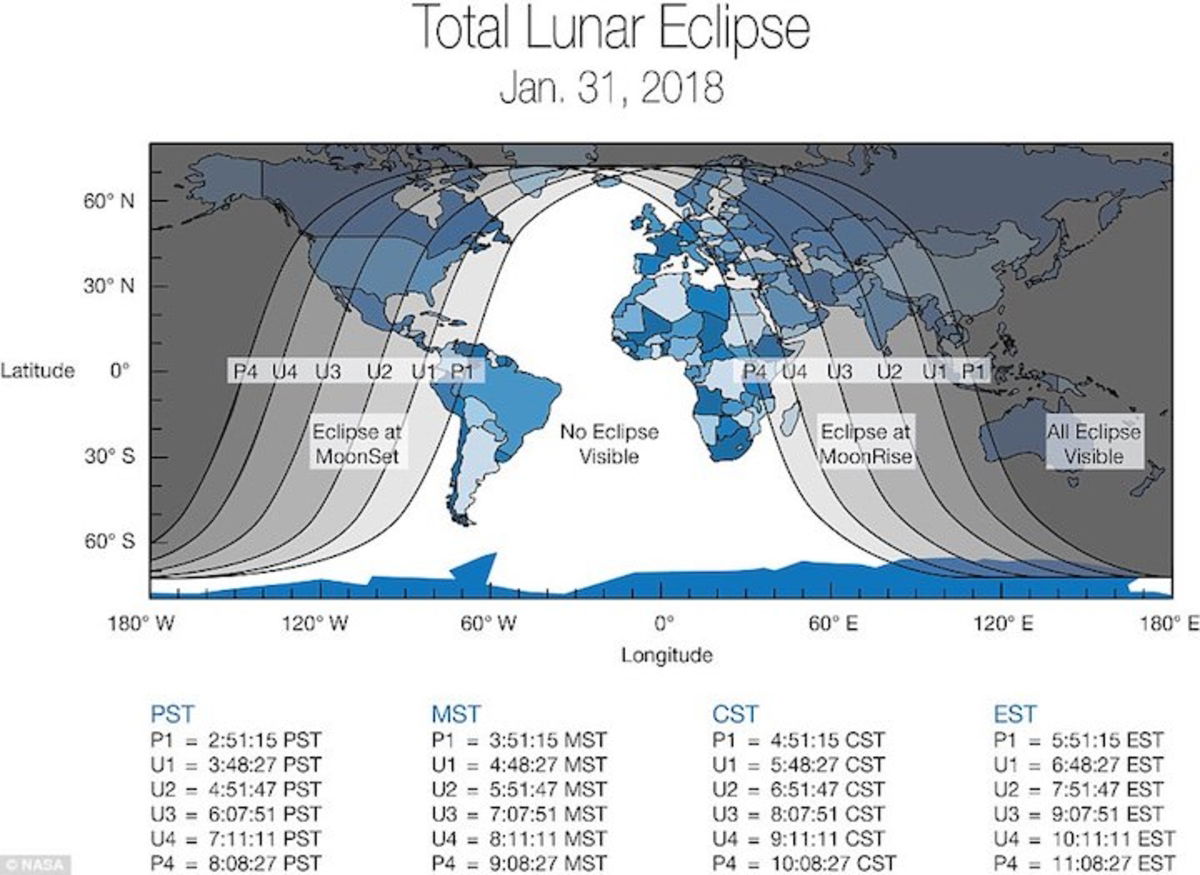 150 años después, la superluna azul de sangre podrá verse este miércoles 31 de enero