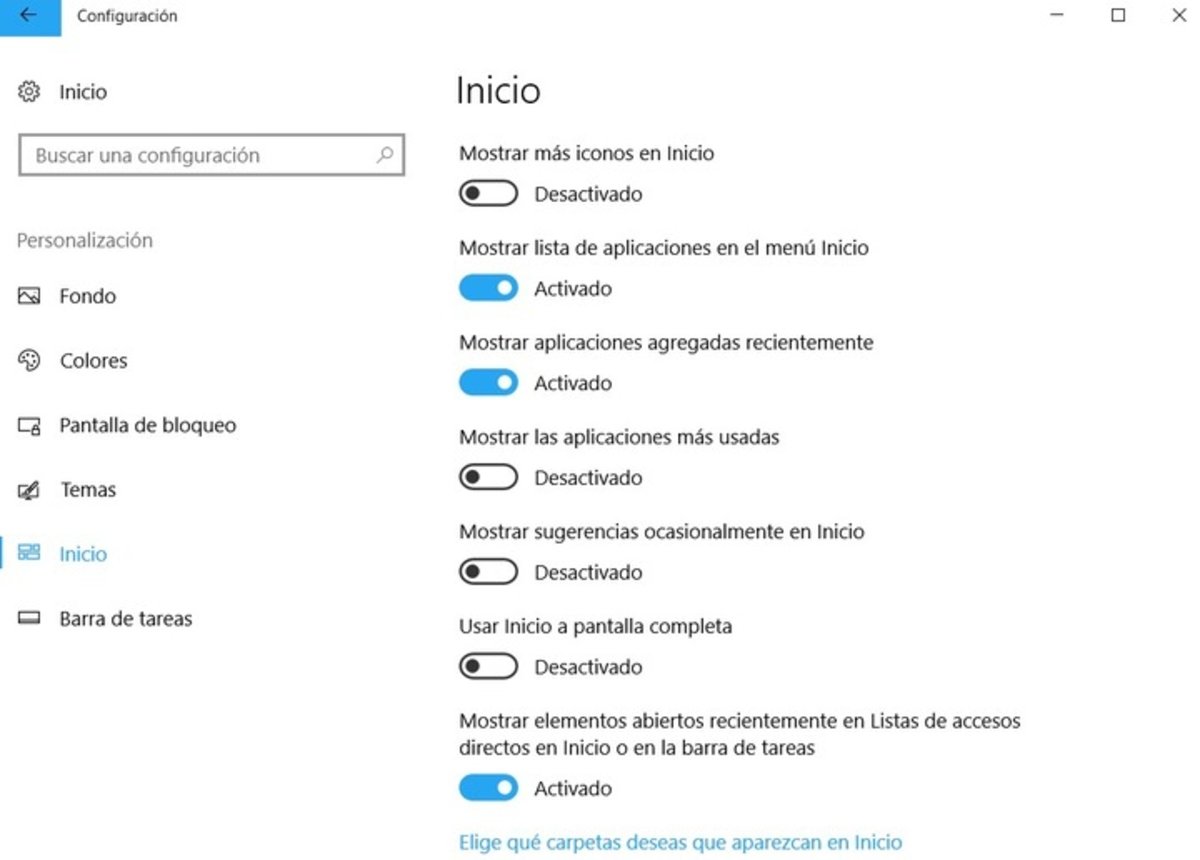 Configurar el menú Inicio en Windows 10 para PC: todas las novedades