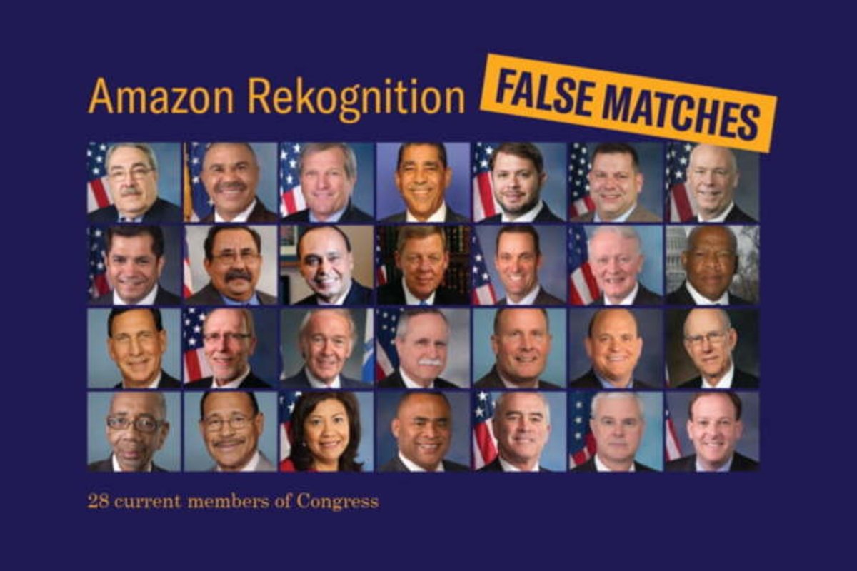 El reconocimiento facial de Amazon identifica como criminales a 28 congresistas de EEUU
