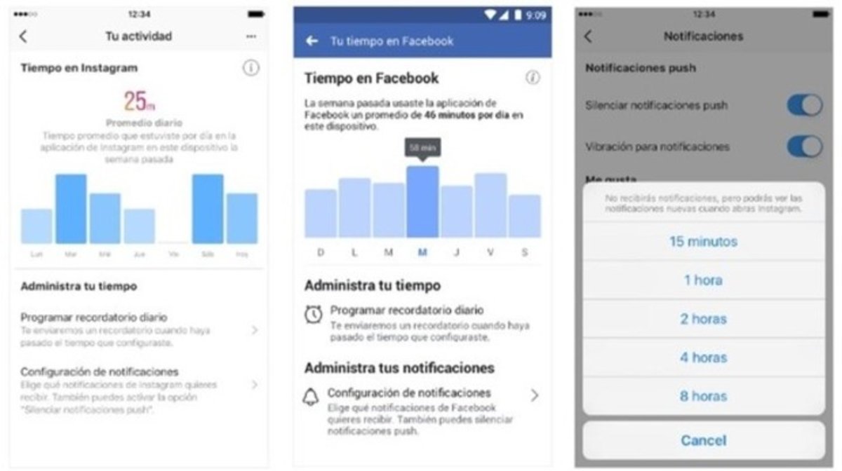 Facebook e Instagram lanzan una función para saber cuánto tiempo pierdes en ellas