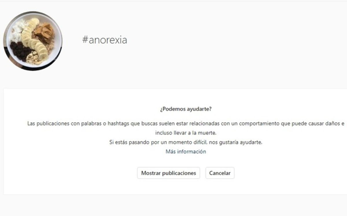 Instagram contra la bulimia y la anorexia, así intenta evitar nuevos casos