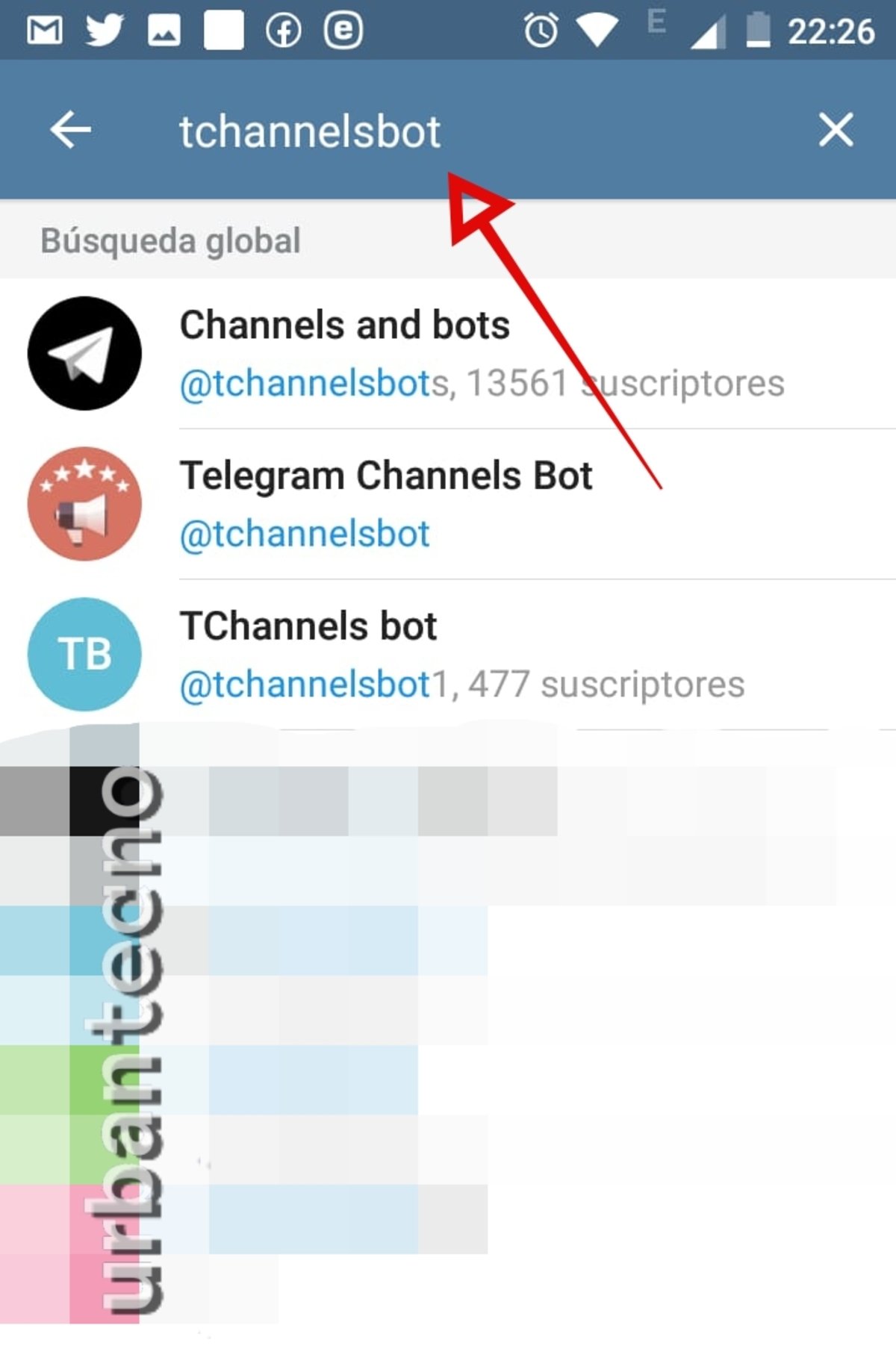 Buscar canales de Telegram