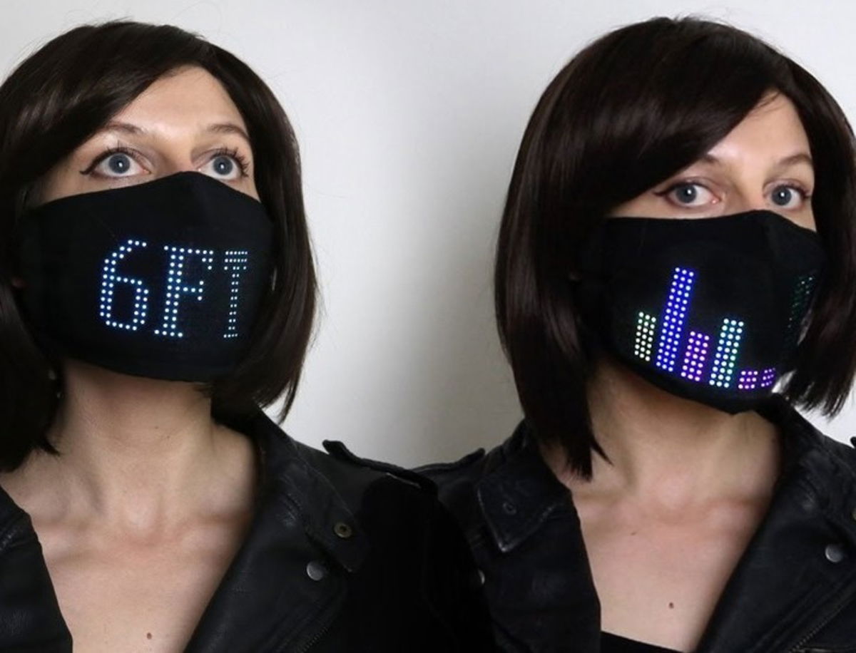 Crean una mascarilla con panel LED para guardar la distancia de seguridad