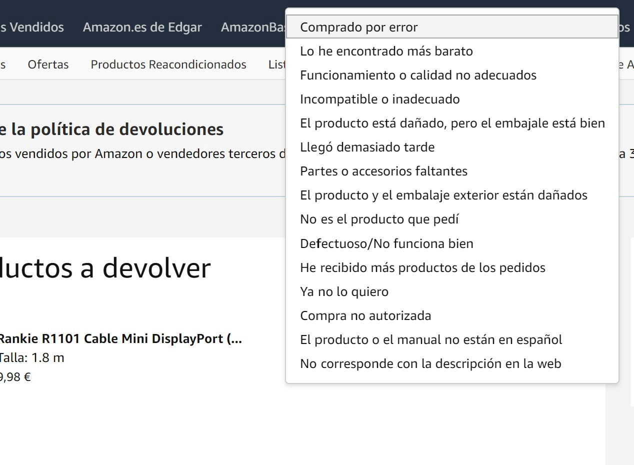 Cómo hacer una devolución en Amazon