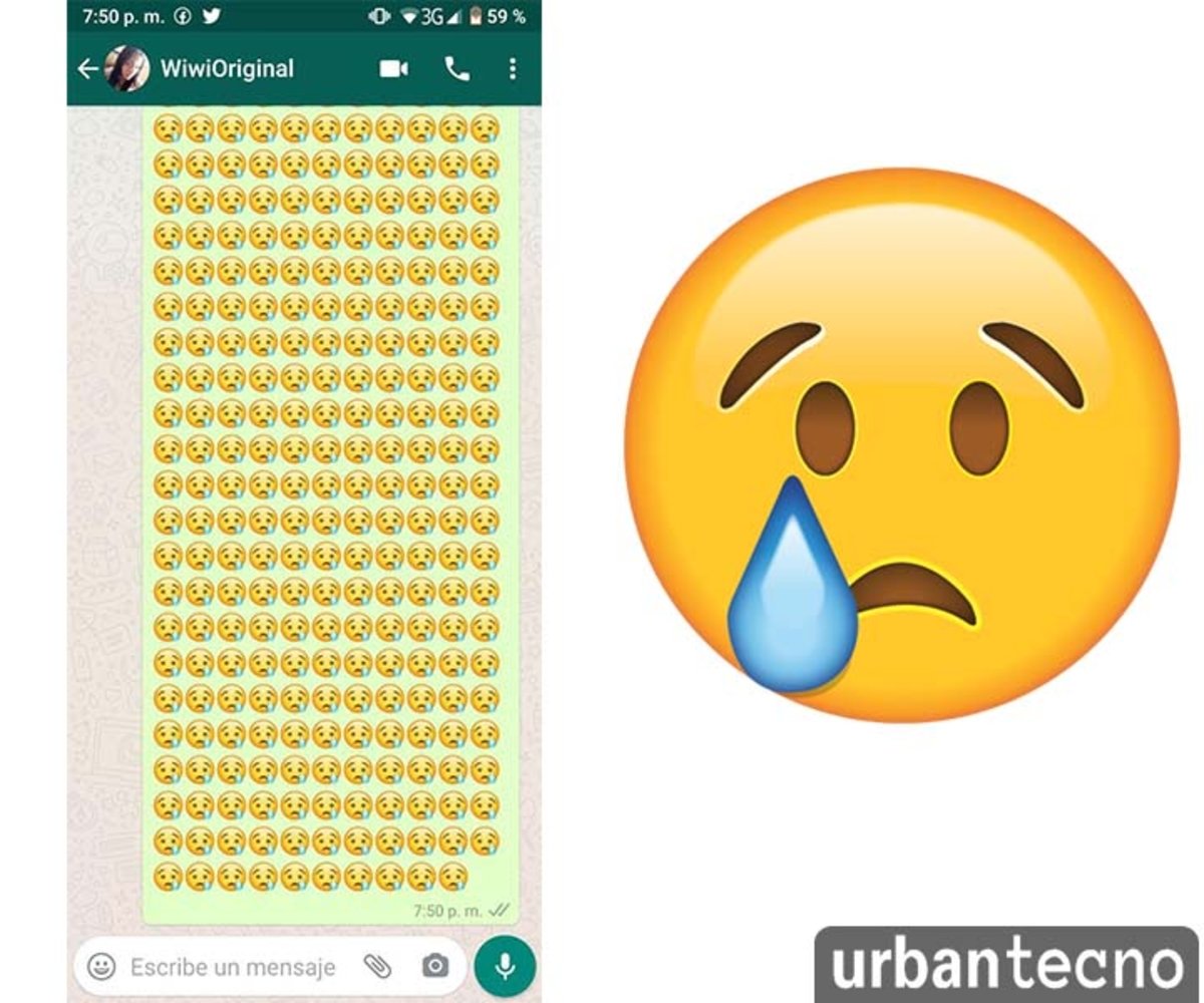 Emoji con llorando con lágrima