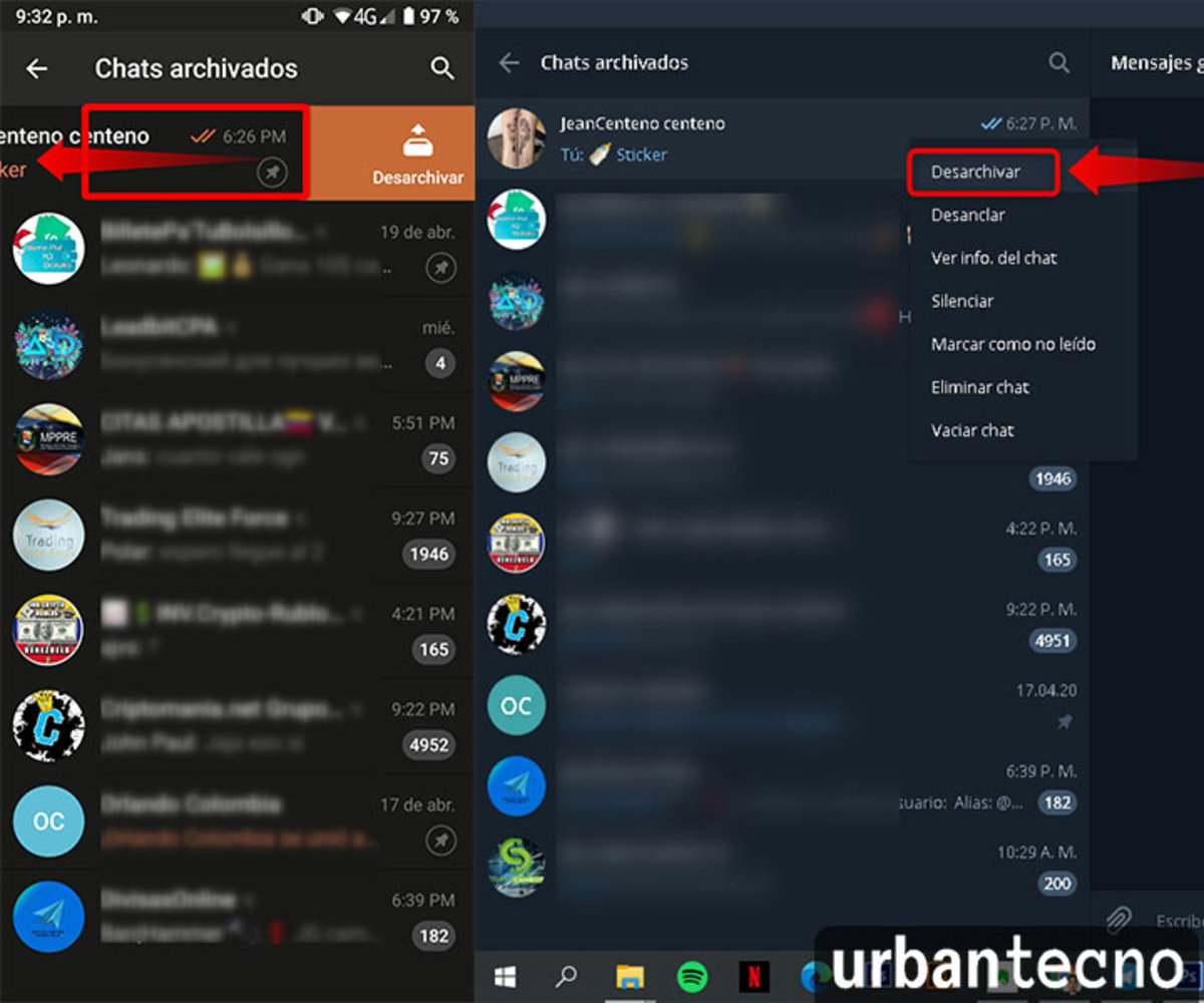 Como Desarchivar Un Chat En Telegram urbantecno.com