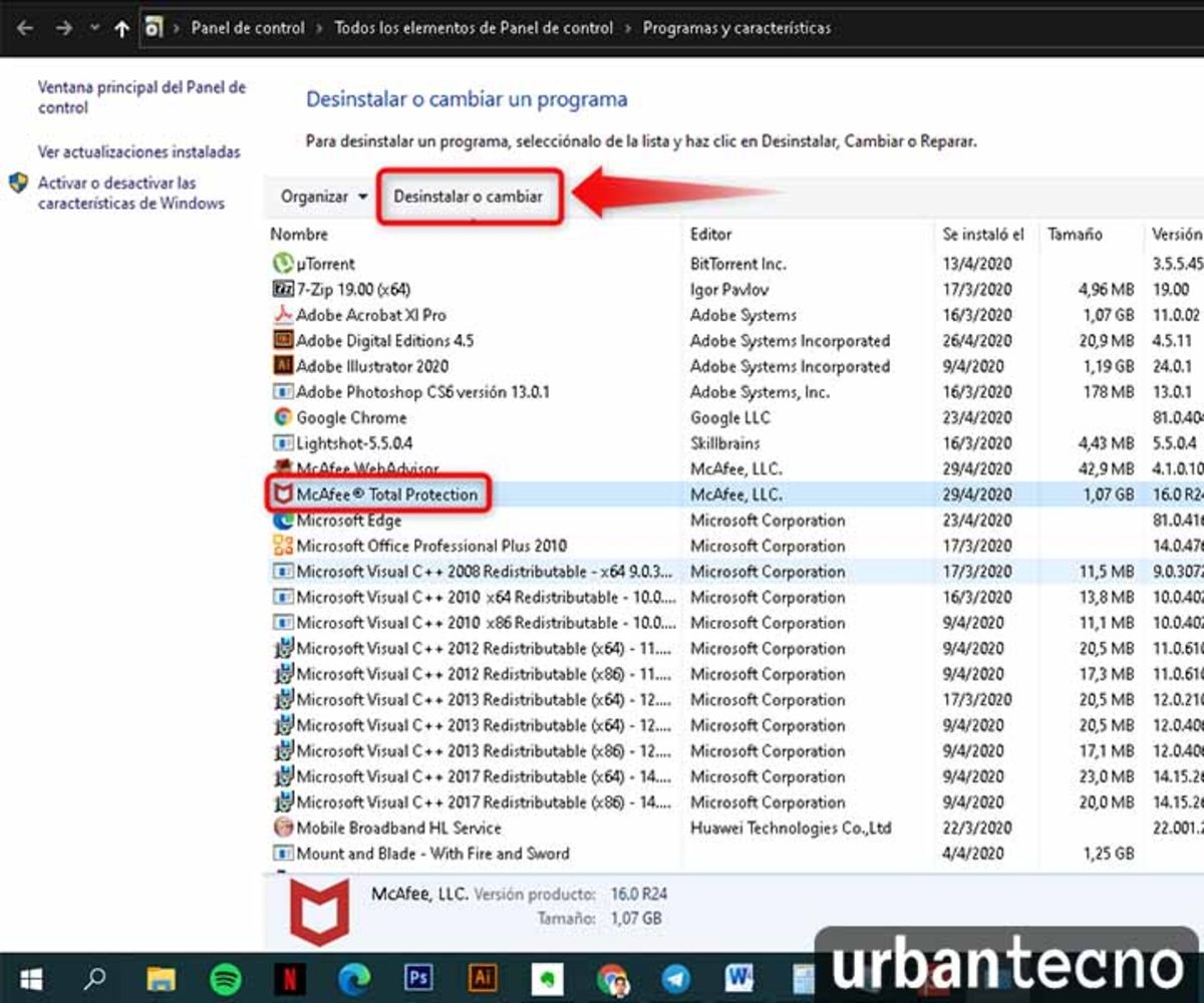 Cómo desinstalar McAfee en Windows 10 completamente
