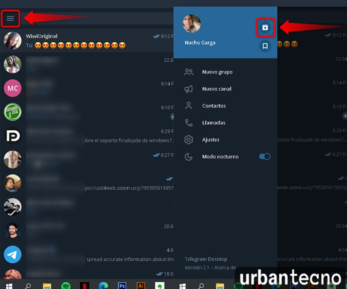 Cómo crear un chat archivado en Telegram