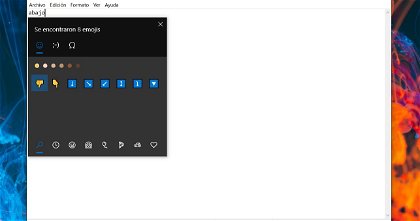 Cómo abrir el teclado de emojis cuando estamos escribiendo en Windows 10
