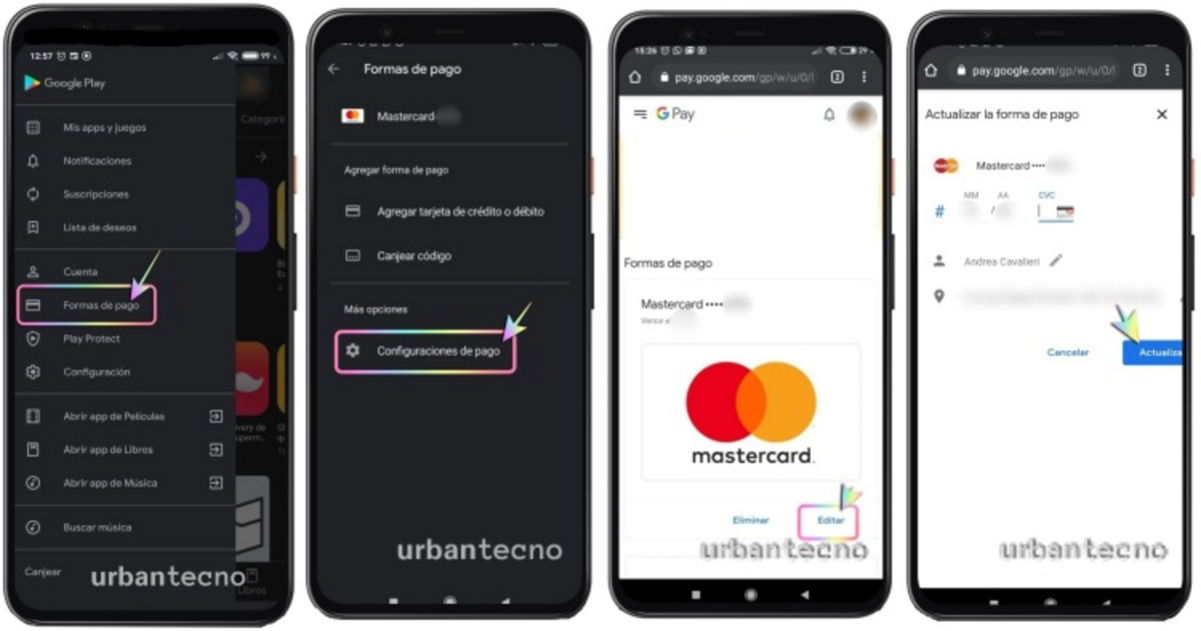 Cómo añadir, modificar o eliminar formas de pago en  Google Play