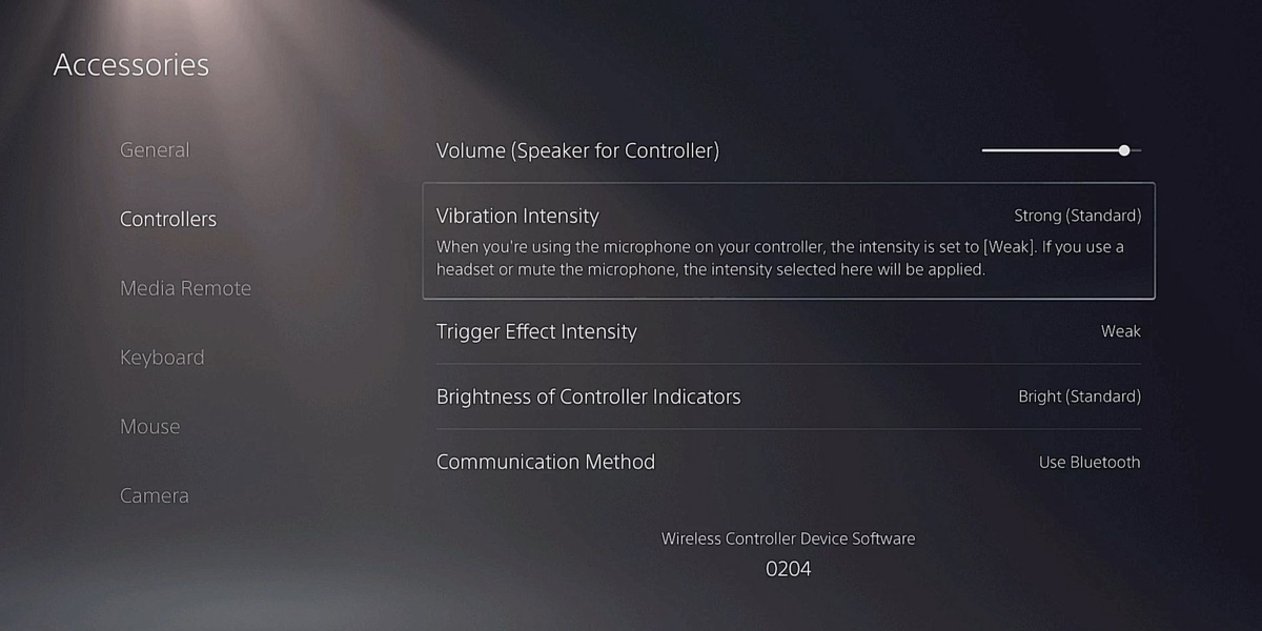baja la intensidad de vibracion PS5 Dualsense