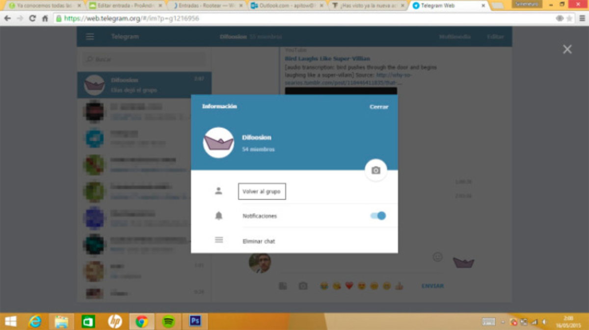 Cómo volver a entrar a un grupo de Telegram del que saliste previamente