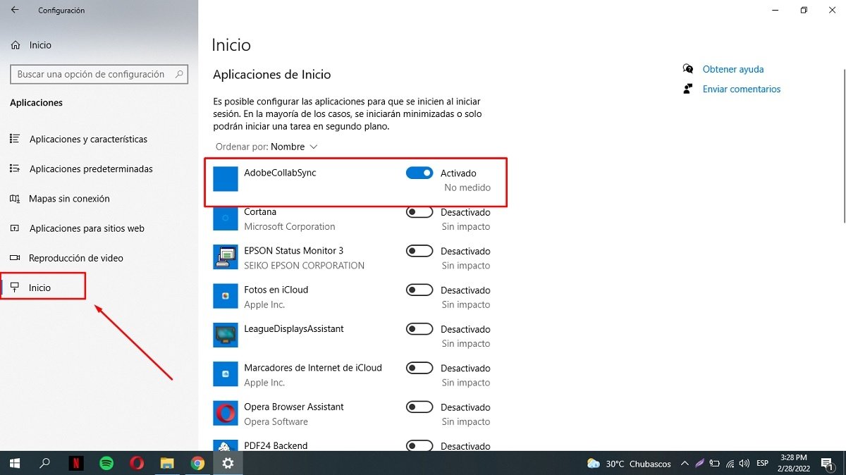 Quita aplicaciones de inicio en Windows 10 con la configuración de Windows 2