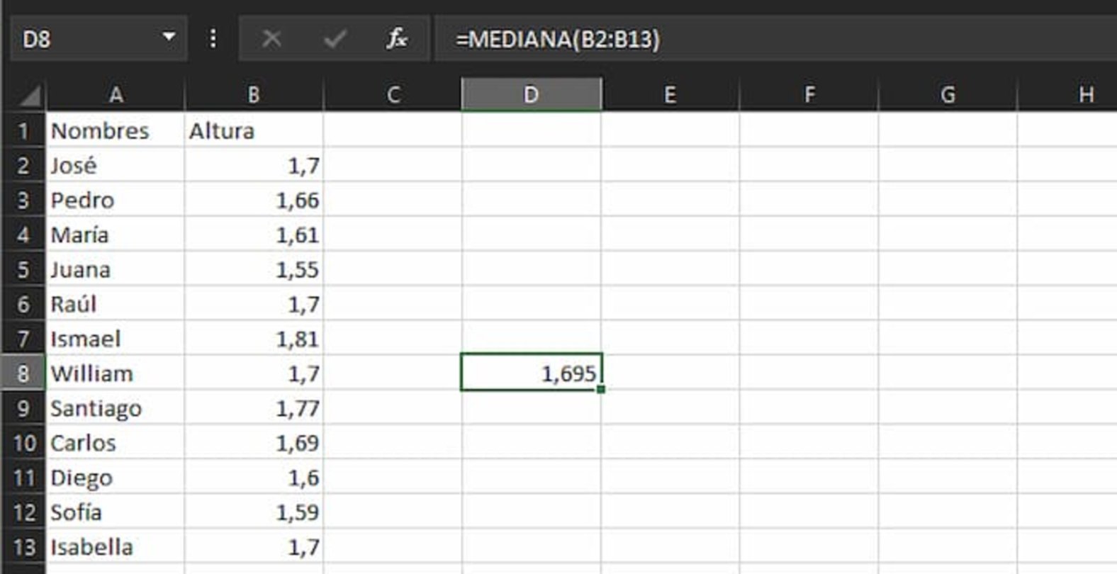 Así puedes calcular la mediana con una fórmula de Excel