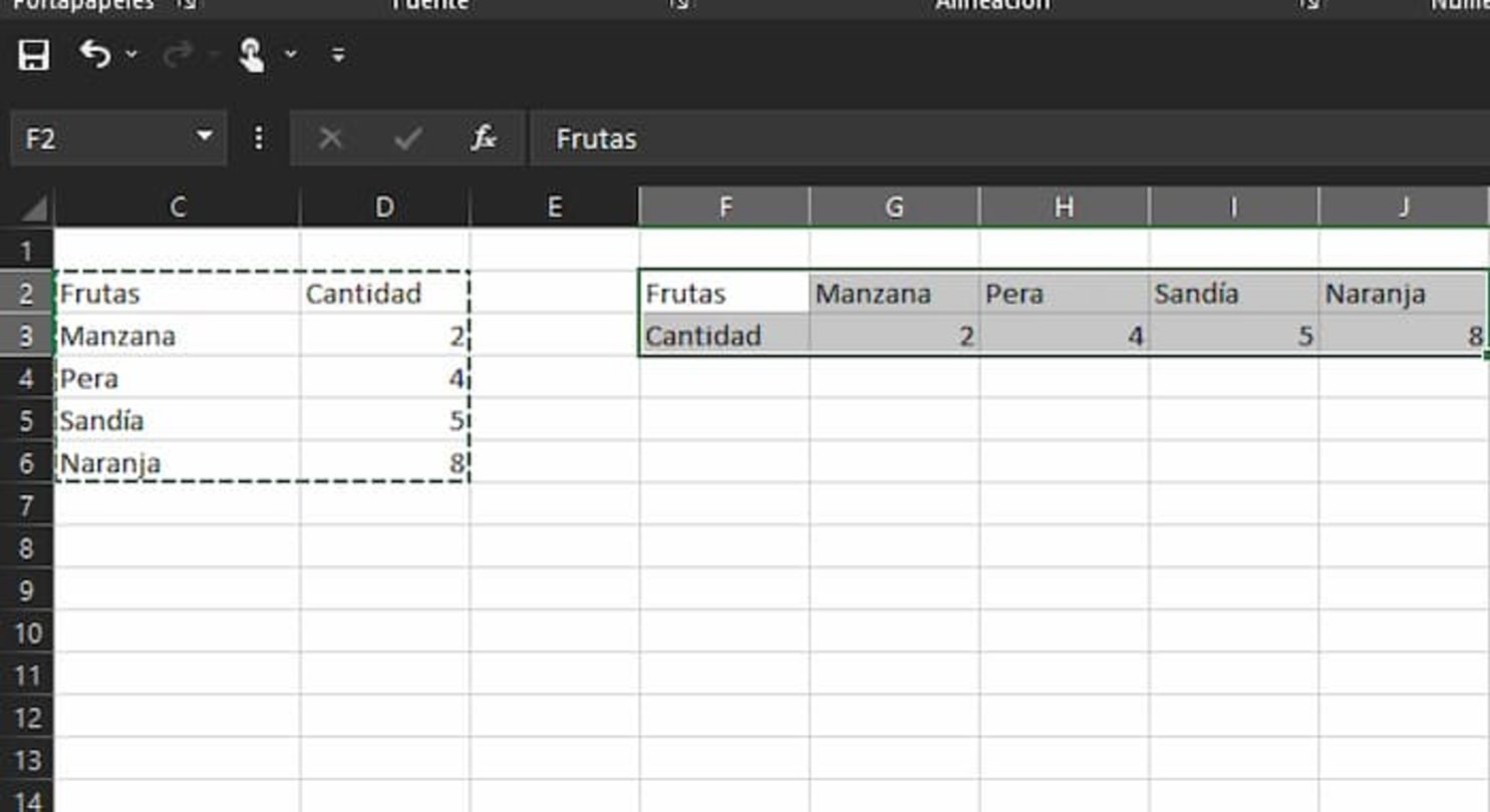 Así puedes cambiar filas por columnas rápidamente con Excel