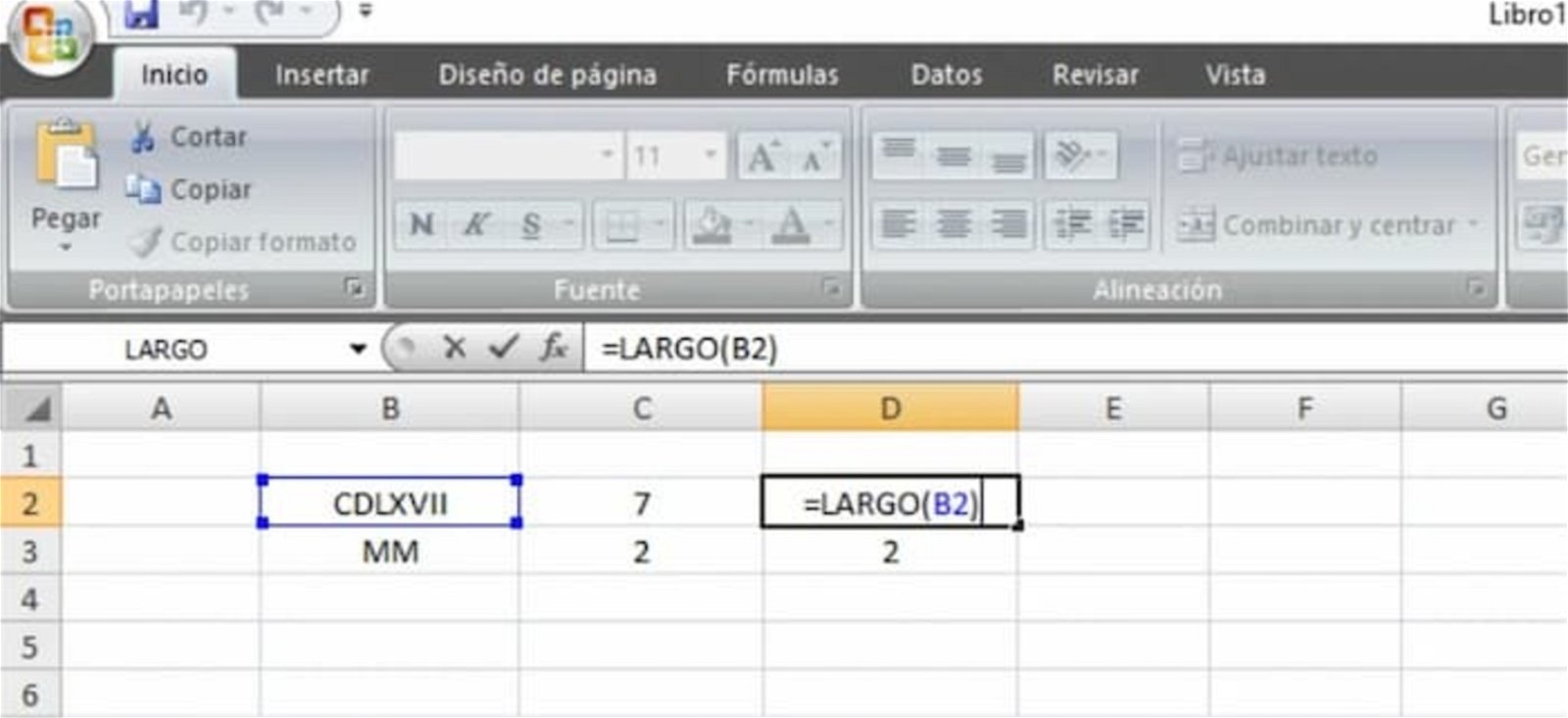 Determina el número de caracteres que conforman una palabra con esta fórmula de Excel
